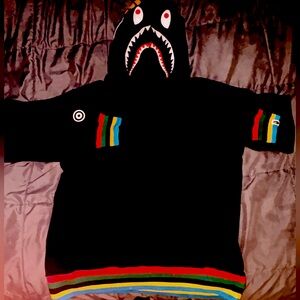 Bape Shark Line Rib Hoodie